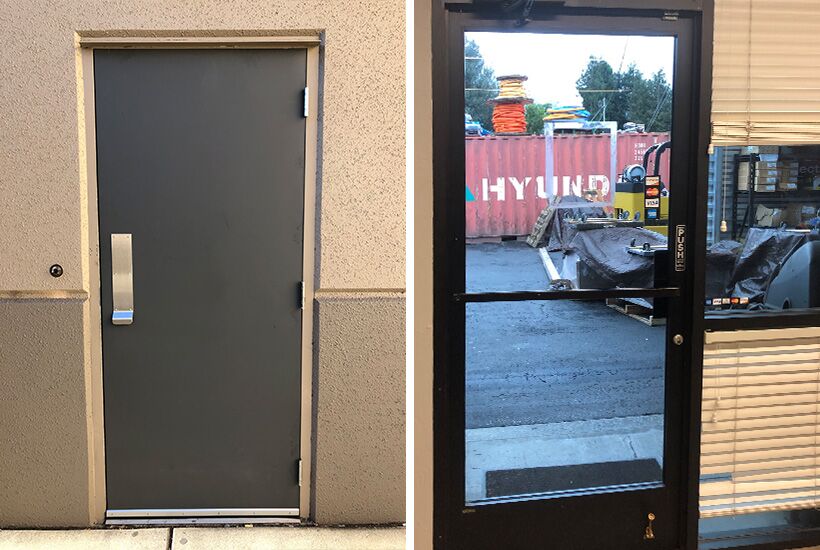 hollow metal doors vs. aluminum doors