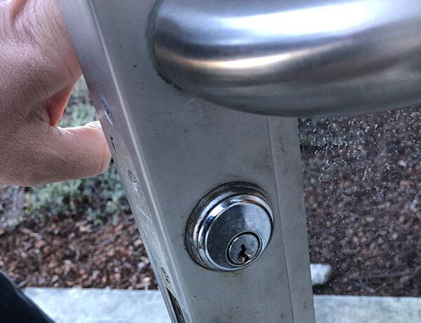 our professional team was called for a commercial door repair