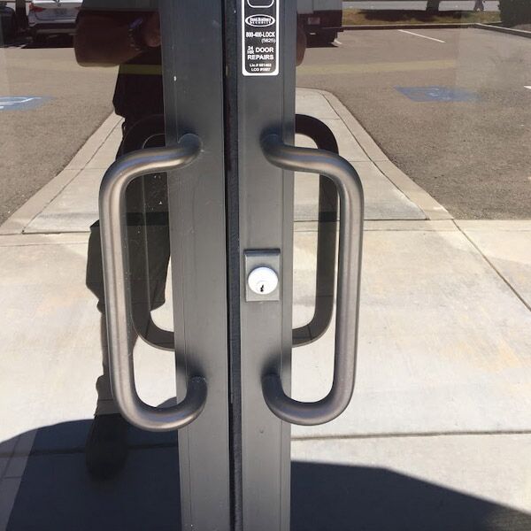 our team finished the installation of this stylish commercial door in Sloughhouse