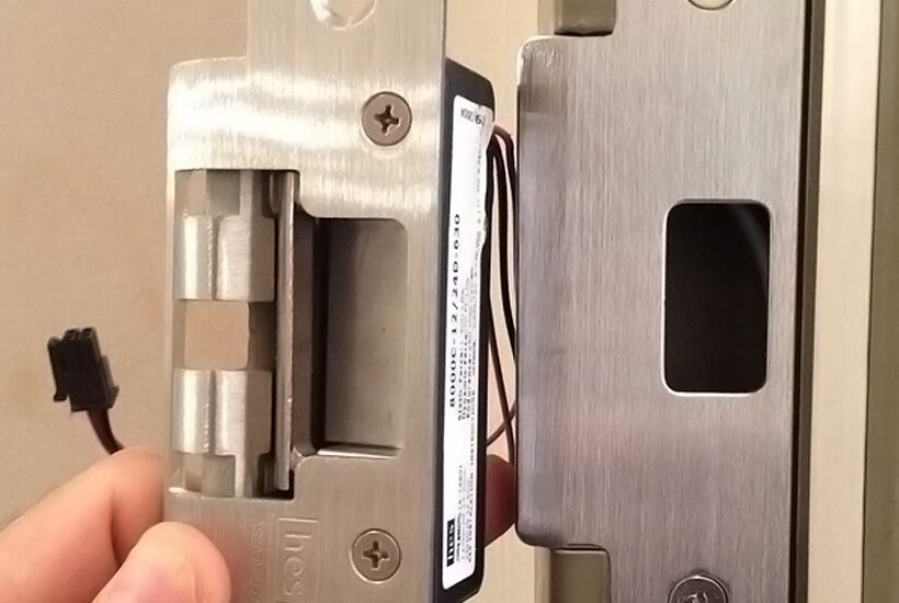 Installing an electric door strike in Manteca, California