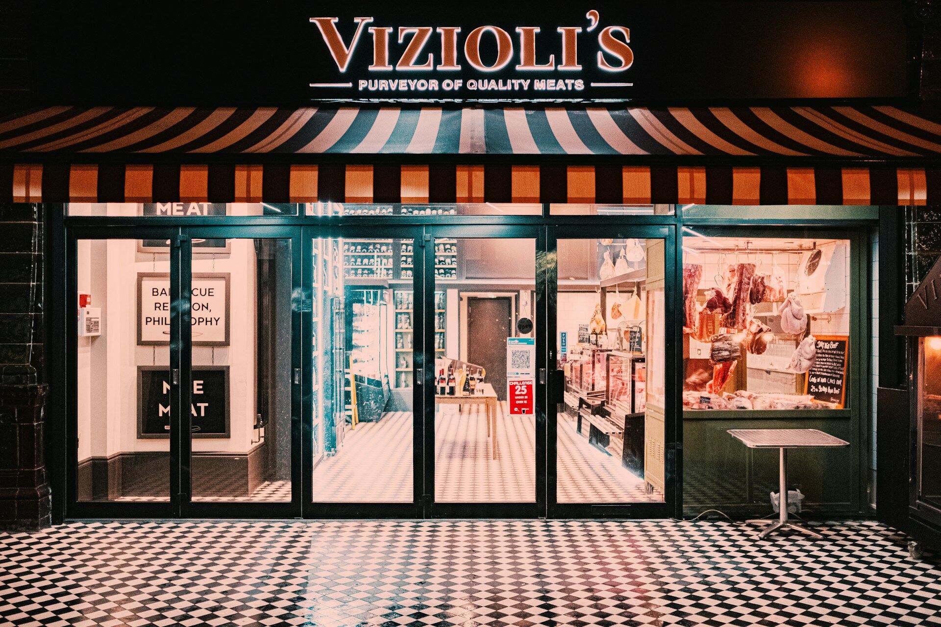 storefront for a meat store